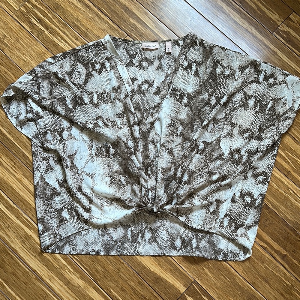 Snake Print V-Neck Top